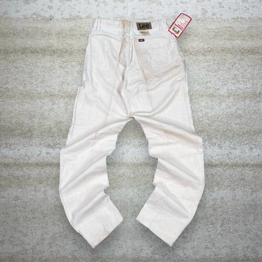 Vintage 90s Lee Corduroy Pants Womens 10 Baggy Tapered Leg Fit Light Tan Flat